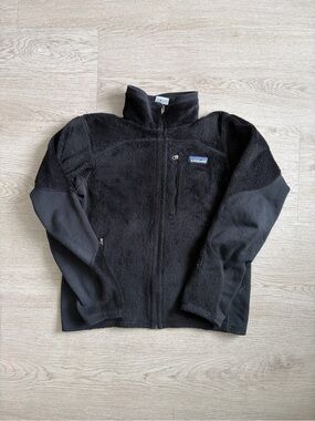 Patagonia Black Fleece Jacket with Multicolor Logo